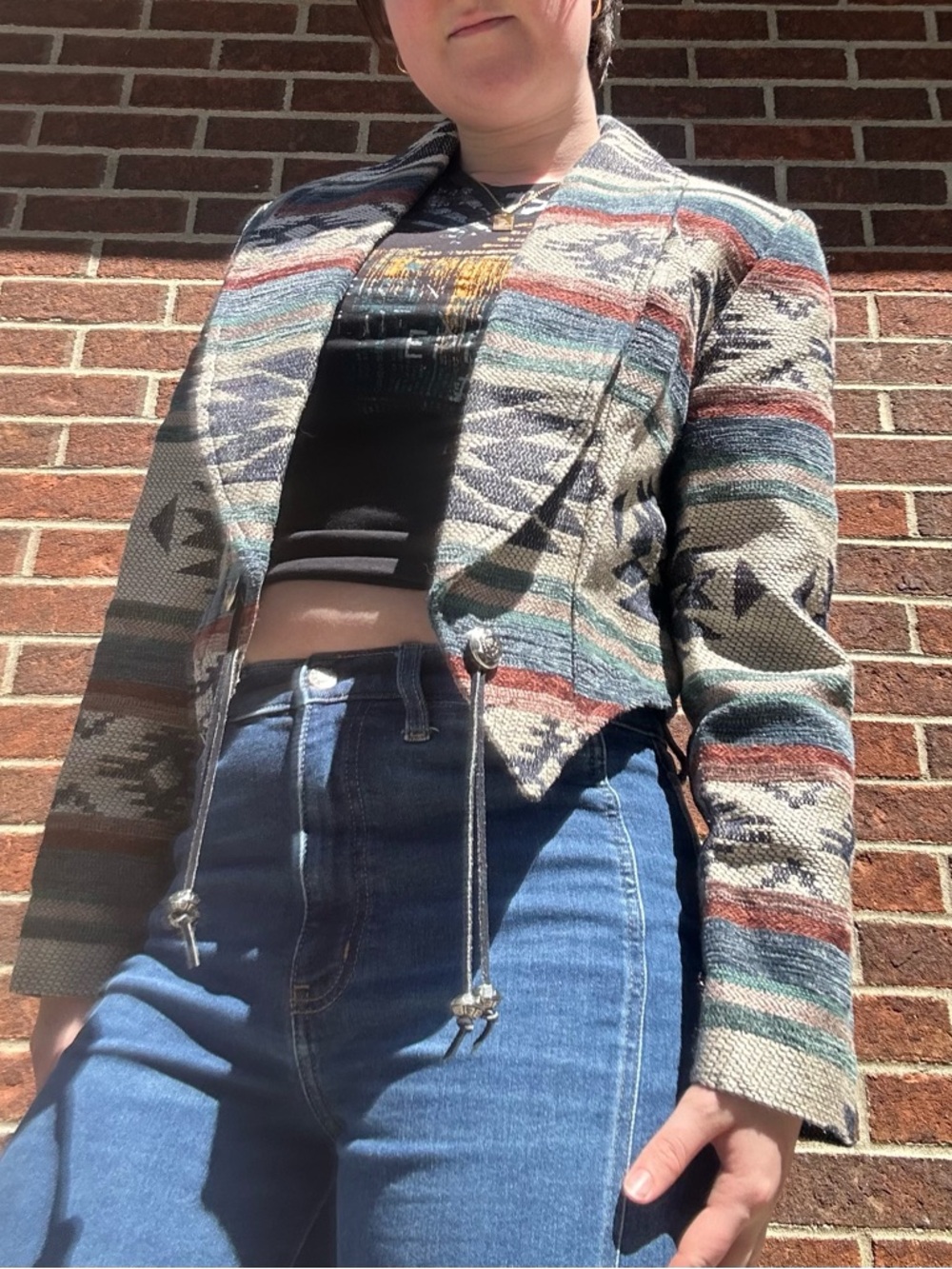 Western cropped tapestry jacket - Picture 2 of 16